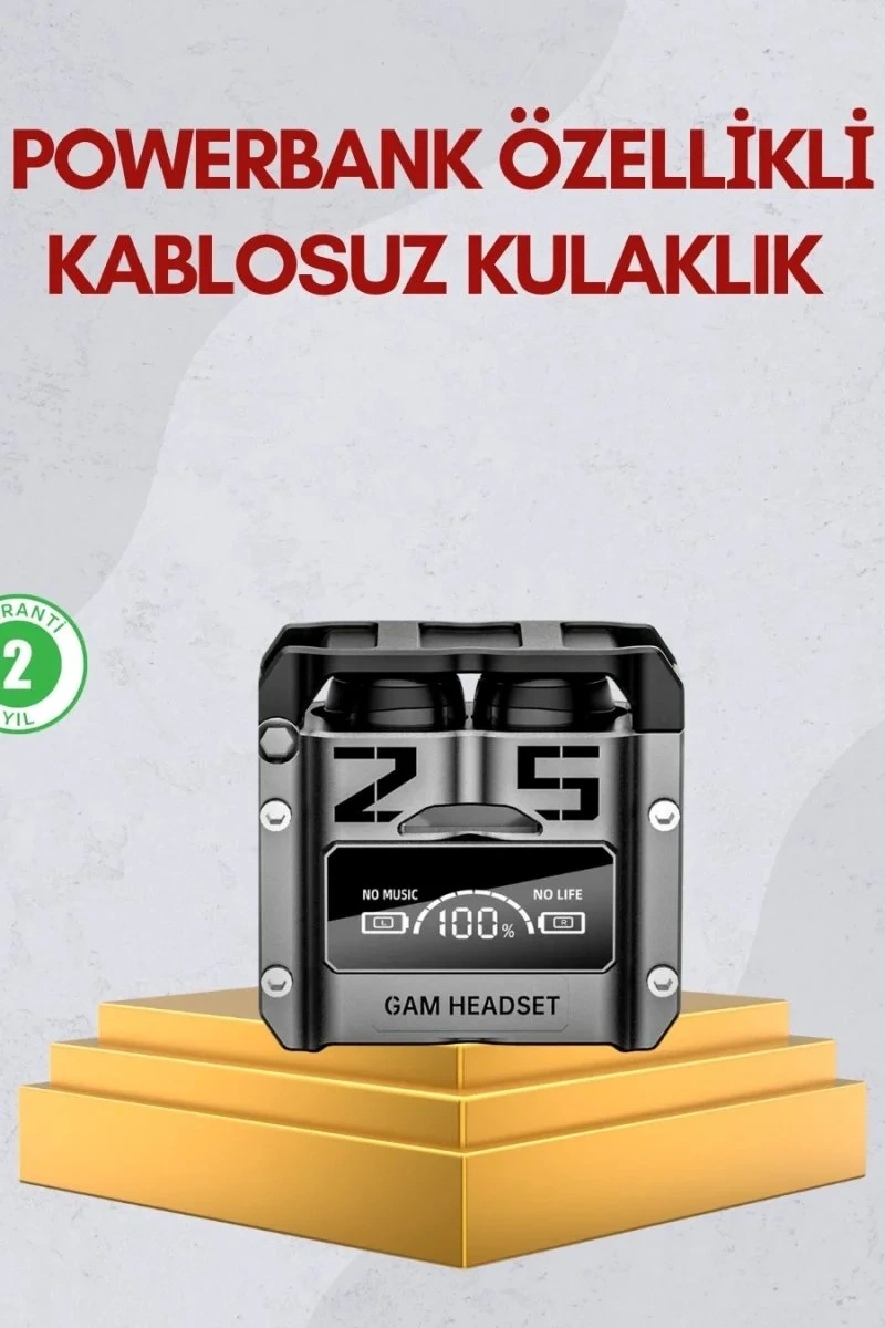 🎧 Powerbank Özellikli Kablosuz Kulaklık
🔋 Telefonunu bile şarj edebilen kulaklık!
⚡ Otomatik bağlantı
🔊 Güçlü stereo ses - Görsel 3